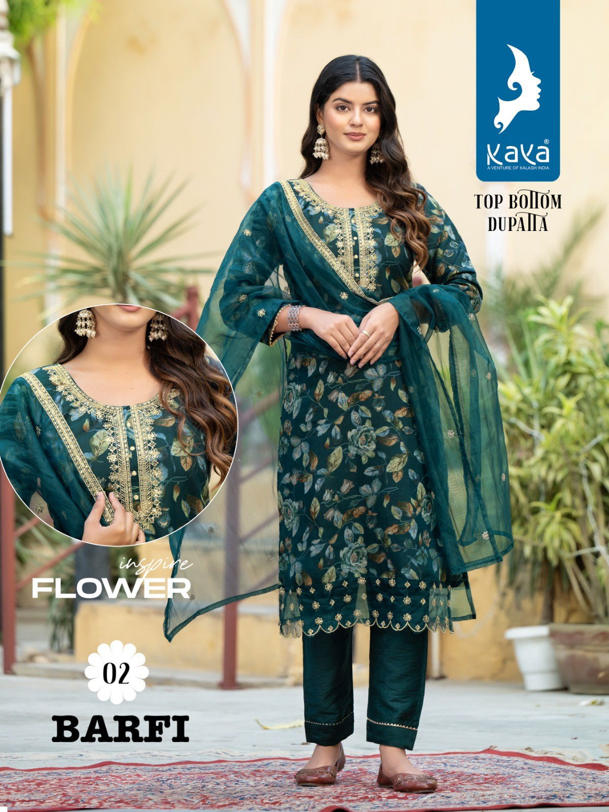 Kaya Barfi Chanderi Model Readymade Suits Catalog